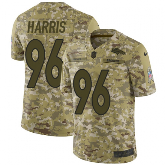 Men's Nike Denver Broncos 96 Shelby Harris Limited Camo 2018 Salute to Service NFL Jersey