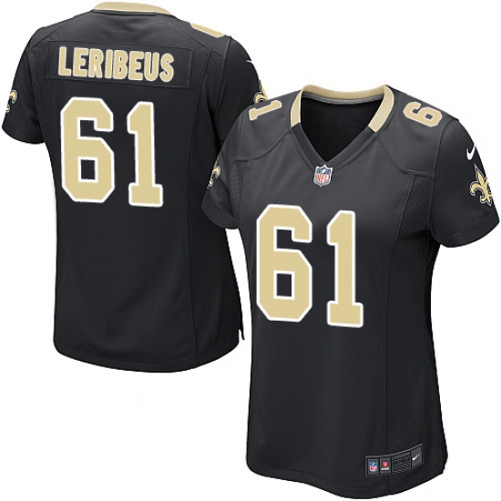 Women's Nike New Orleans Saints 61 Josh LeRibeus Game Black Team Color NFL Jersey