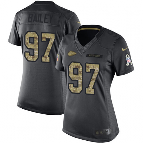 Women's Nike Kansas City Chiefs 97 Allen Bailey Limited Black 2016 Salute to Service NFL Jersey