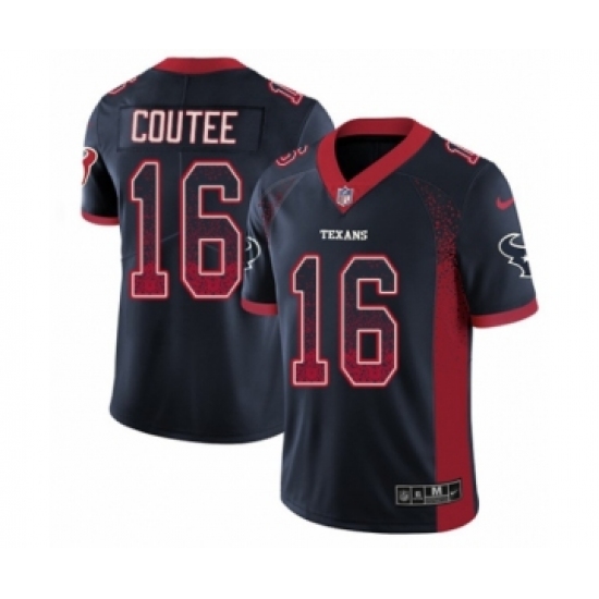 Youth Nike Houston Texans 16 Keke Coutee Limited Navy Blue Rush Drift Fashion NFL Jersey