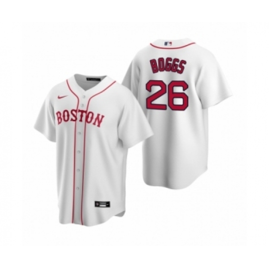 Women's Boston Red Sox 26 Wade Boggs Nike White Replica Alternate Jersey