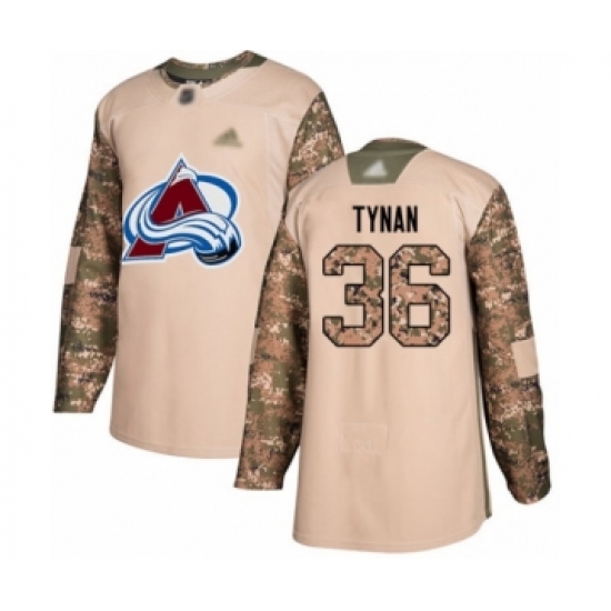 Youth Colorado Avalanche 36 T.J. Tynan Authentic Camo Veterans Day Practice Hockey Jersey