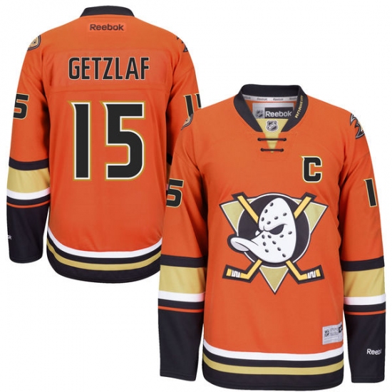 Youth Reebok Anaheim Ducks 15 Ryan Getzlaf Authentic Orange Third NHL Jersey