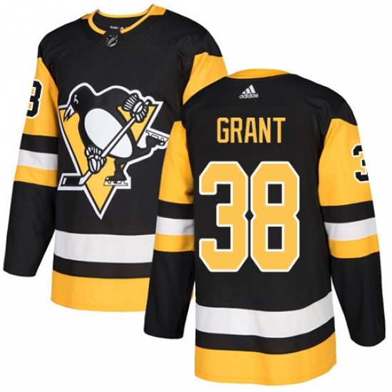 Youth Adidas Pittsburgh Penguins 38 Derek Grant Authentic Black Home NHL Jersey