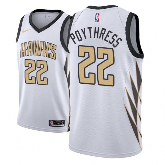 Men NBA 2018-19 Atlanta Hawks 22 Alex Poythress City Edition White Jersey