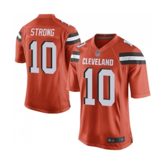 Men's Cleveland Browns 10 Jaelen Strong Game Orange Alternate Football Jersey