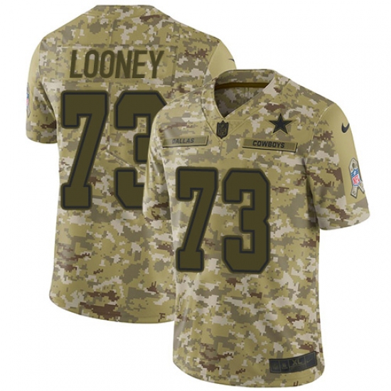 Youth Nike Dallas Cowboys 73 Joe Looney Limited Camo 2018 Salute to Service NFL Jersey