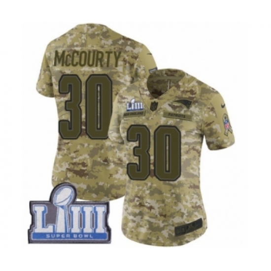 Women's Nike New England Patriots 30 Jason McCourty Limited Camo 2018 Salute to Service Super Bowl LIII Bound NFL Jersey