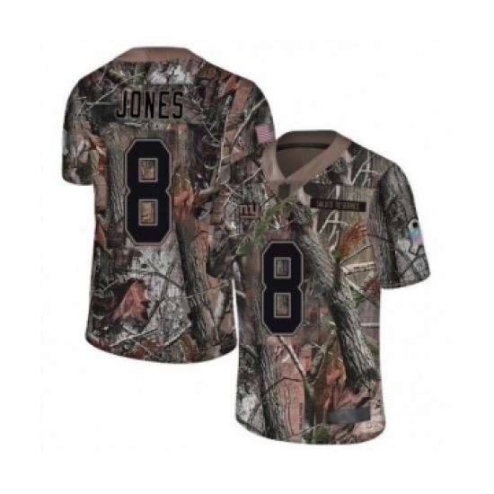 Youth New York Giants 8 Daniel Jones Limited Camo Rush Realtree Football Jersey