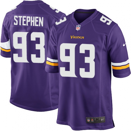 Men's Nike Minnesota Vikings 93 Shamar Stephen Game Purple Team Color NFL Jersey