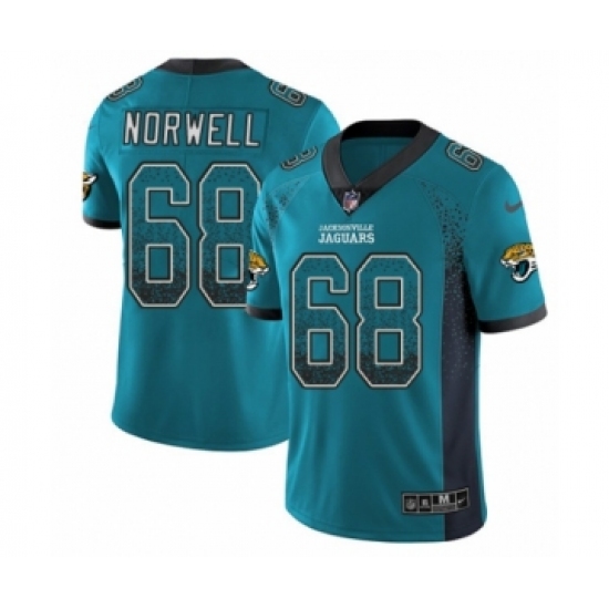 Youth Nike Jacksonville Jaguars 68 Andrew Norwell Limited Teal Green Rush Drift Fashion NFL Jersey