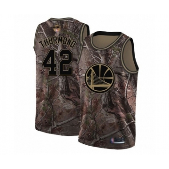 Women's Golden State Warriors 42 Nate Thurmond Swingman Camo Realtree Collection Basketball 2019 Basketball Finals Bound Jersey