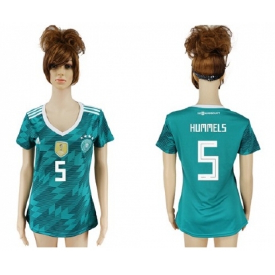 Women's Germany 5 Hummels Away Soccer Country Jersey