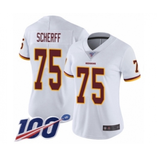 Women's Washington Redskins 75 Brandon Scherff White Vapor Untouchable Limited Player 100th Season Football Jersey