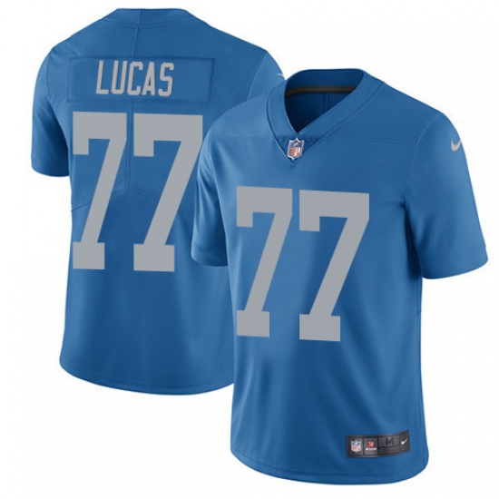 Youth Nike Detroit Lions 77 Cornelius Lucas Elite Blue Alternate NFL Jersey