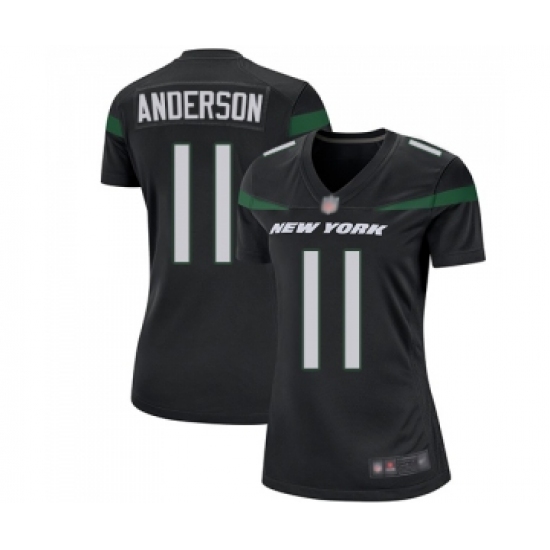 Women's New York Jets 11 Robby Anderson Game Black Alternate Football Jersey