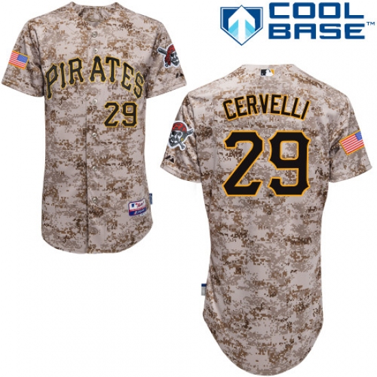 Men's Majestic Pittsburgh Pirates 29 Francisco Cervelli Authentic Camo Alternate Cool Base MLB Jersey