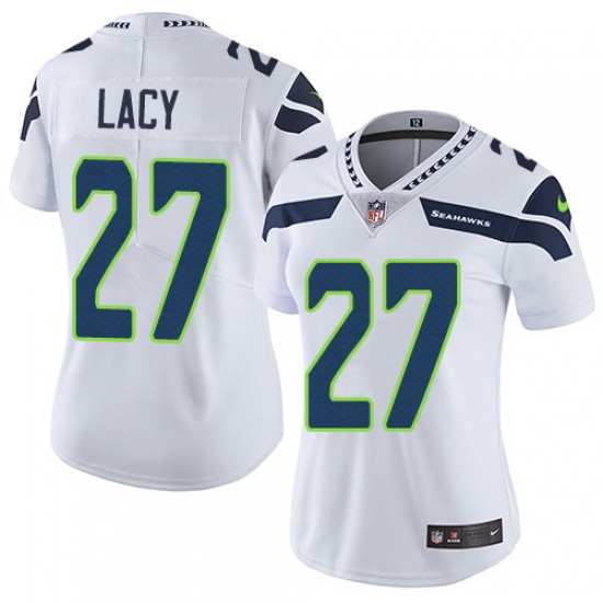 Women's Nike Seattle Seahawks 27 Eddie Lacy White Vapor Untouchable Limited Player NFL Jersey