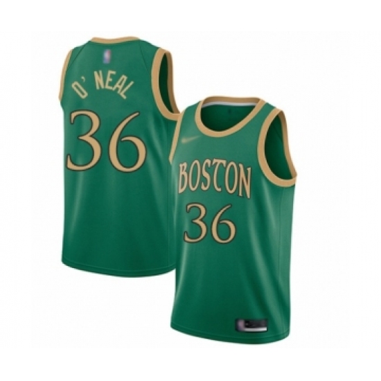 Men's Boston Celtics 36 Shaquille O'Neal Swingman Green Basketball Jersey - 2019 20 City Edition