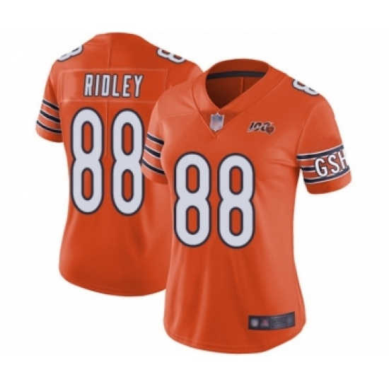 Women's Chicago Bears 88 Riley Ridley Orange Alternate 100th Season Limited Football Jersey