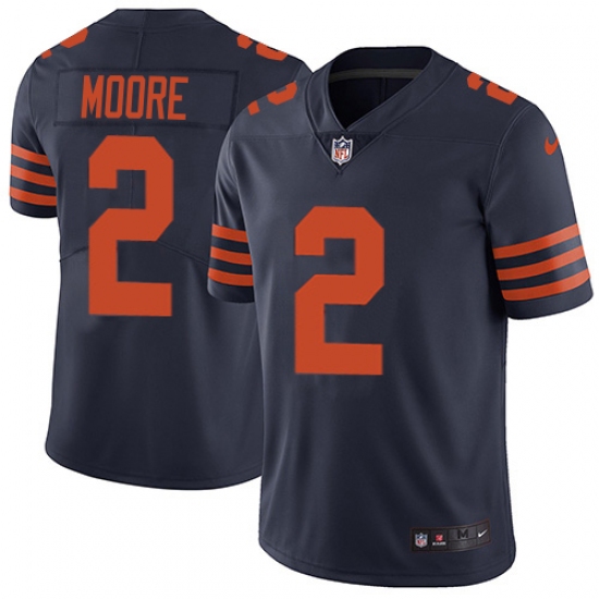 Men's Chicago Bears 2 D.J. Moore Navy Blue Vapor Untouchable Stitched Football Jersey