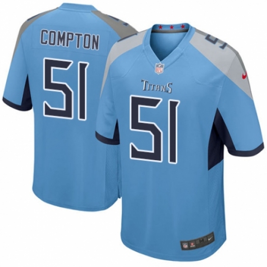 Men's Nike Tennessee Titans 51 Will Compton Game Light Blue Alternate NFL Jersey