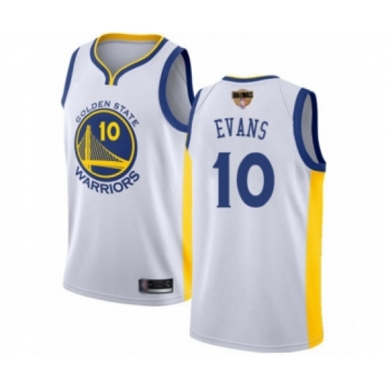 Women's Golden State Warriors 10 Jacob Evans Swingman White Basketball 2019 Basketball Finals Bound Jersey - Association Edition