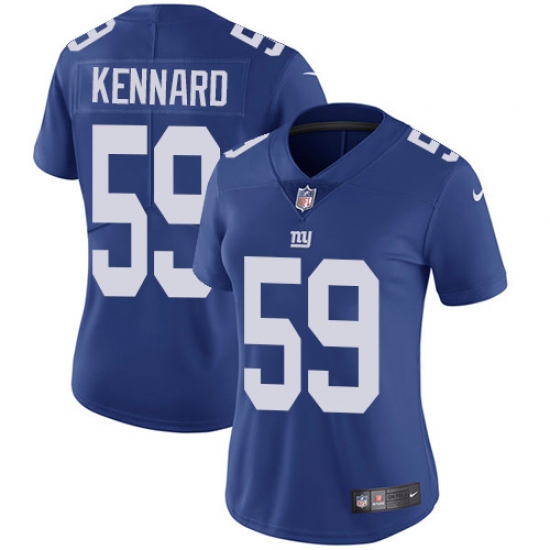 Women's Nike New York Giants 59 Devon Kennard Royal Blue Team Color Vapor Untouchable Limited Player NFL Jersey