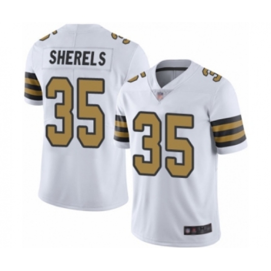 Men's New Orleans Saints 35 Marcus Sherels Limited White Rush Vapor Untouchable Football Jersey