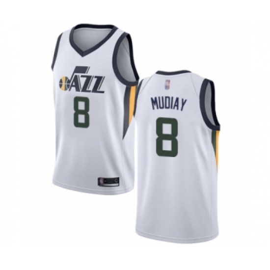 Youth Utah Jazz 8 Emmanuel Mudiay Swingman White Basketball Jersey - Association Edition