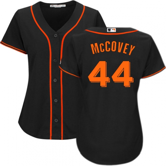 Women's Majestic San Francisco Giants 44 Willie McCovey Replica Black Alternate Cool Base MLB Jersey