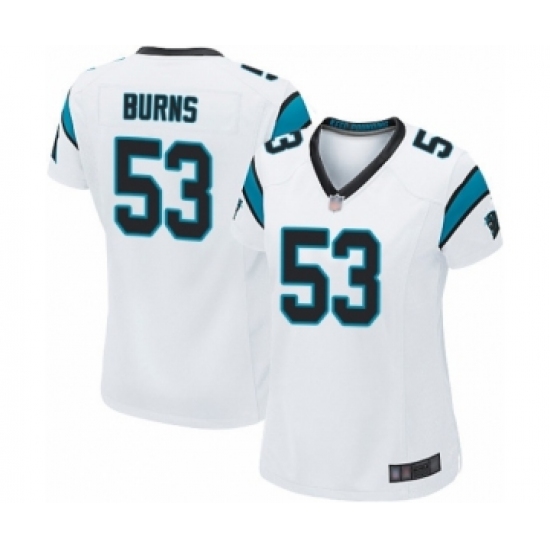 Women's Carolina Panthers 53 Brian Burns Game White Football Jersey