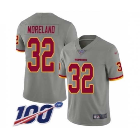 Youth Washington Redskins 32 Jimmy Moreland Limited Gray Inverted Legend 100th Season Football Jersey