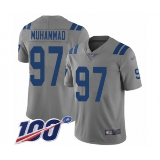 Youth Indianapolis Colts 97 Al-Quadin Muhammad Limited Gray Inverted Legend 100th Season Football Jersey