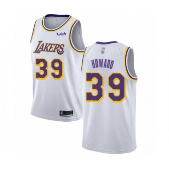 Youth Los Angeles Lakers 39 Dwight Howard Swingman White Basketball Jersey - Association Edition