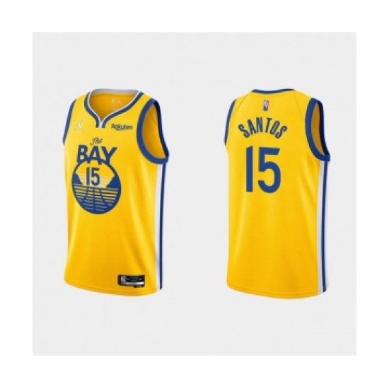 Men's Golden State Warriors 15 Gui Santos 2022 Yellow Stitched Basketball Jersey