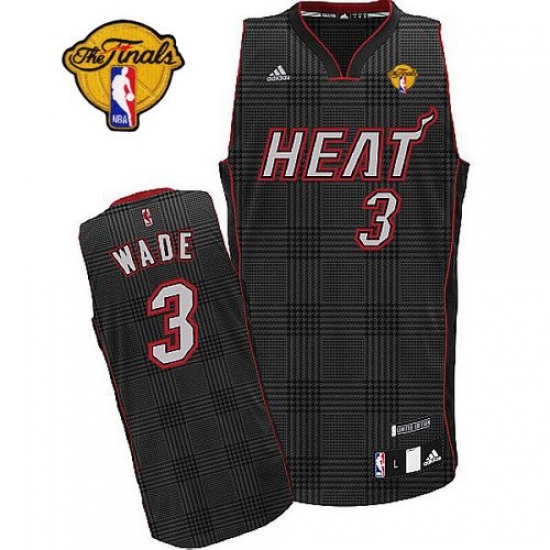 Men's Adidas Miami Heat 3 Dwyane Wade Swingman Black Rhythm Fashion Finals Patch NBA Jersey