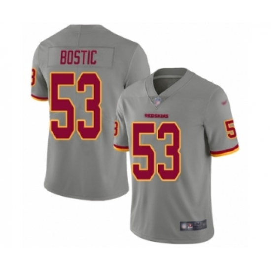 Men's Washington Redskins 53 Jon Bostic Limited Gray Inverted Legend Football Jersey