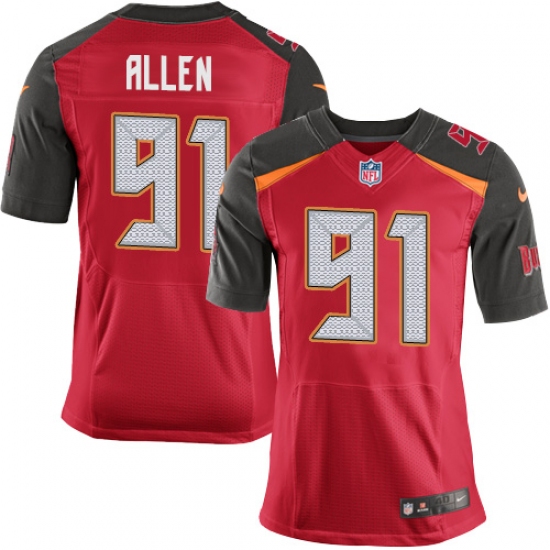 Men's Nike Tampa Bay Buccaneers 91 Beau Allen Elite Red Team Color NFL Jersey