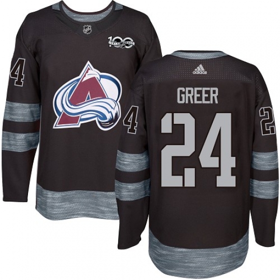 Men's Adidas Colorado Avalanche 24 A.J. Greer Authentic Black 1917-2017 100th Anniversary NHL Jersey