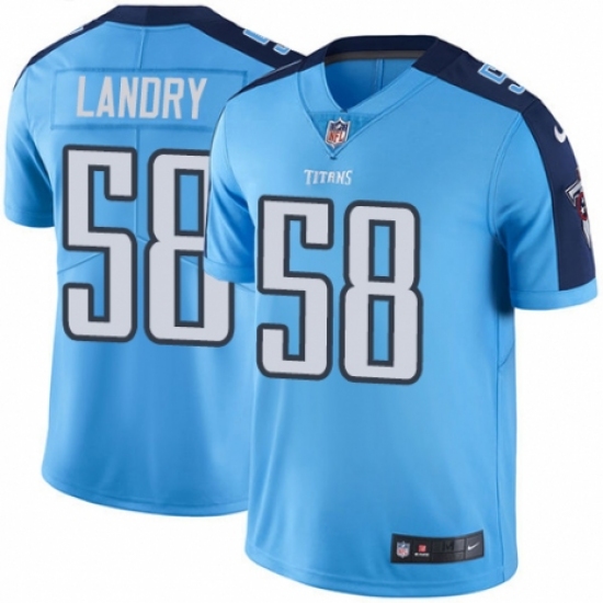 Youth Nike Tennessee Titans 58 Harold Landry Limited Light Blue Rush Vapor Untouchable NFL Jersey