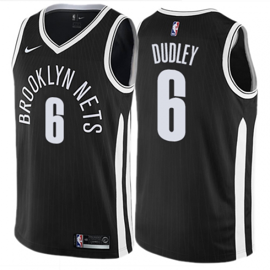 Youth Nike Brooklyn Nets 6 Jared Dudley Swingman Black NBA Jersey - City Edition