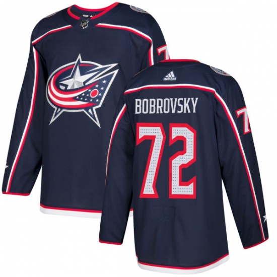 Youth Adidas Columbus Blue Jackets 72 Sergei Bobrovsky Authentic Navy Blue Home NHL Jersey