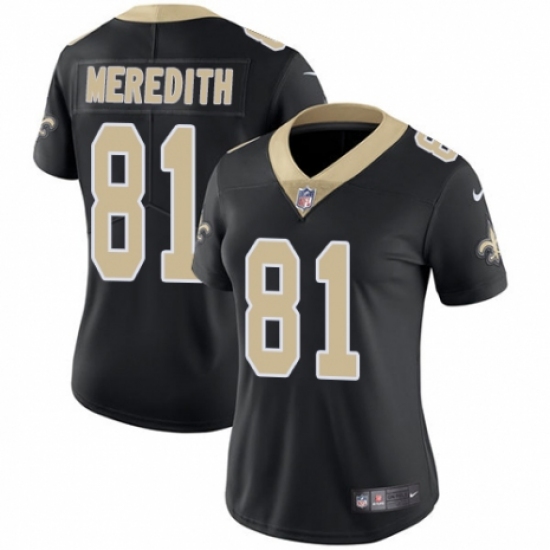 Women's Nike New Orleans Saints 81 Cameron Meredith Black Team Color Vapor Untouchable Limited Player NFL Jersey