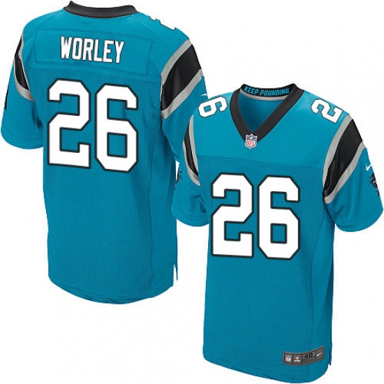 Men's Nike Carolina Panthers 26 Daryl Worley Elite Blue Alternate NFL Jersey