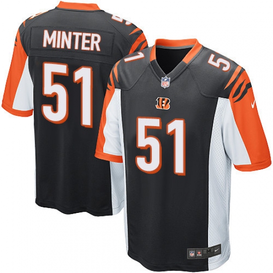 Men's Nike Cincinnati Bengals 51 Kevin Minter Game Black Team Color NFL Jersey