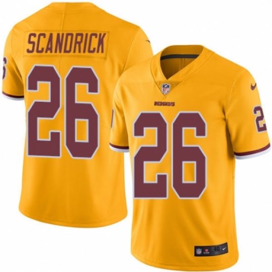 Men's Nike Washington Redskins 26 Orlando Scandrick Elite Gold Rush Vapor Untouchable NFL Jersey