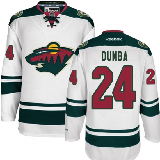 Men's Reebok Minnesota Wild 24 Matt Dumba Authentic White Away NHL Jersey