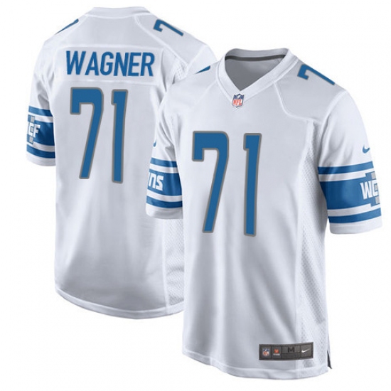 Men's Nike Detroit Lions 71 Ricky Wagner Game White NFL Jersey