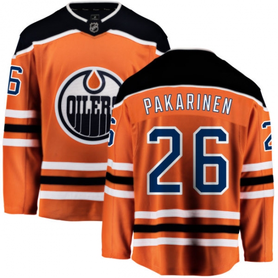 Youth Edmonton Oilers 26 Iiro Pakarinen Fanatics Branded Orange Home Breakaway NHL Jersey